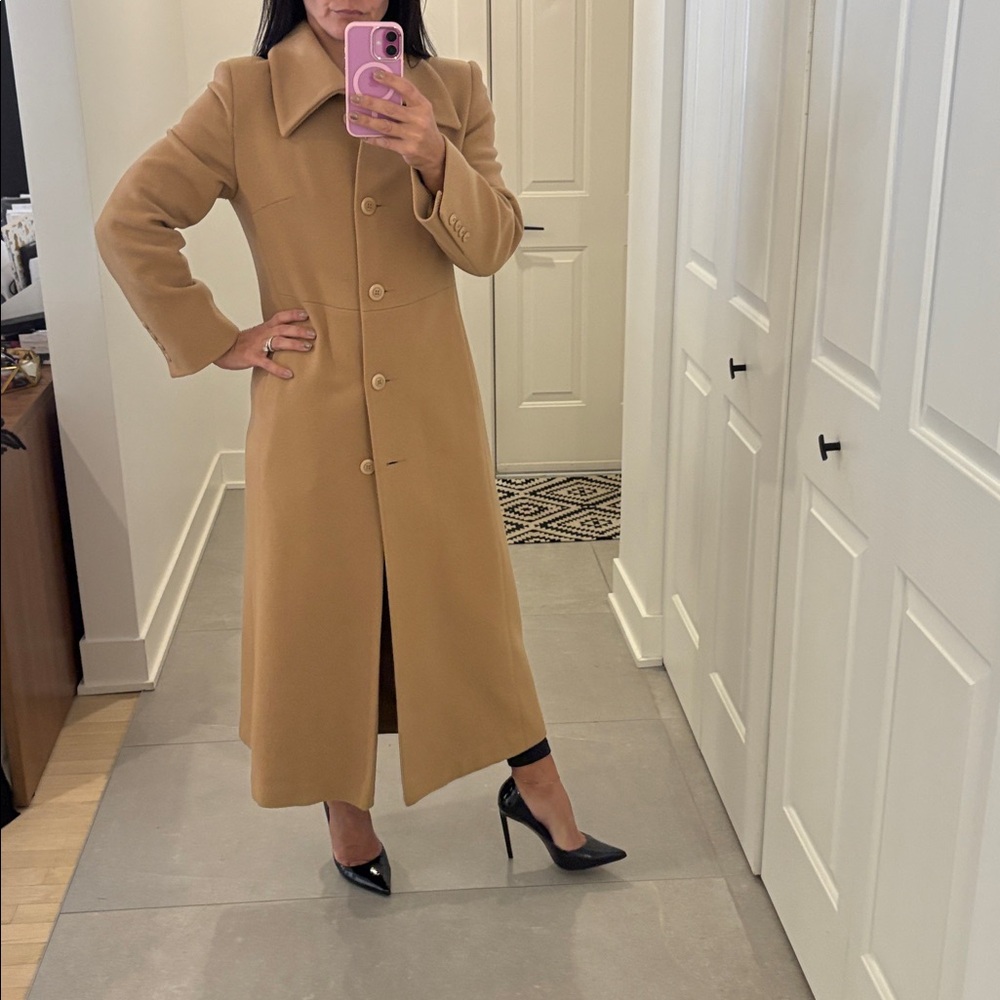 Hilary Radley Wool Blend Coat - Light Camel Colour - Size 4 / Small-Medium
